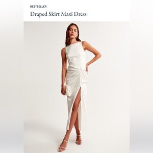 White draped skirt maxi